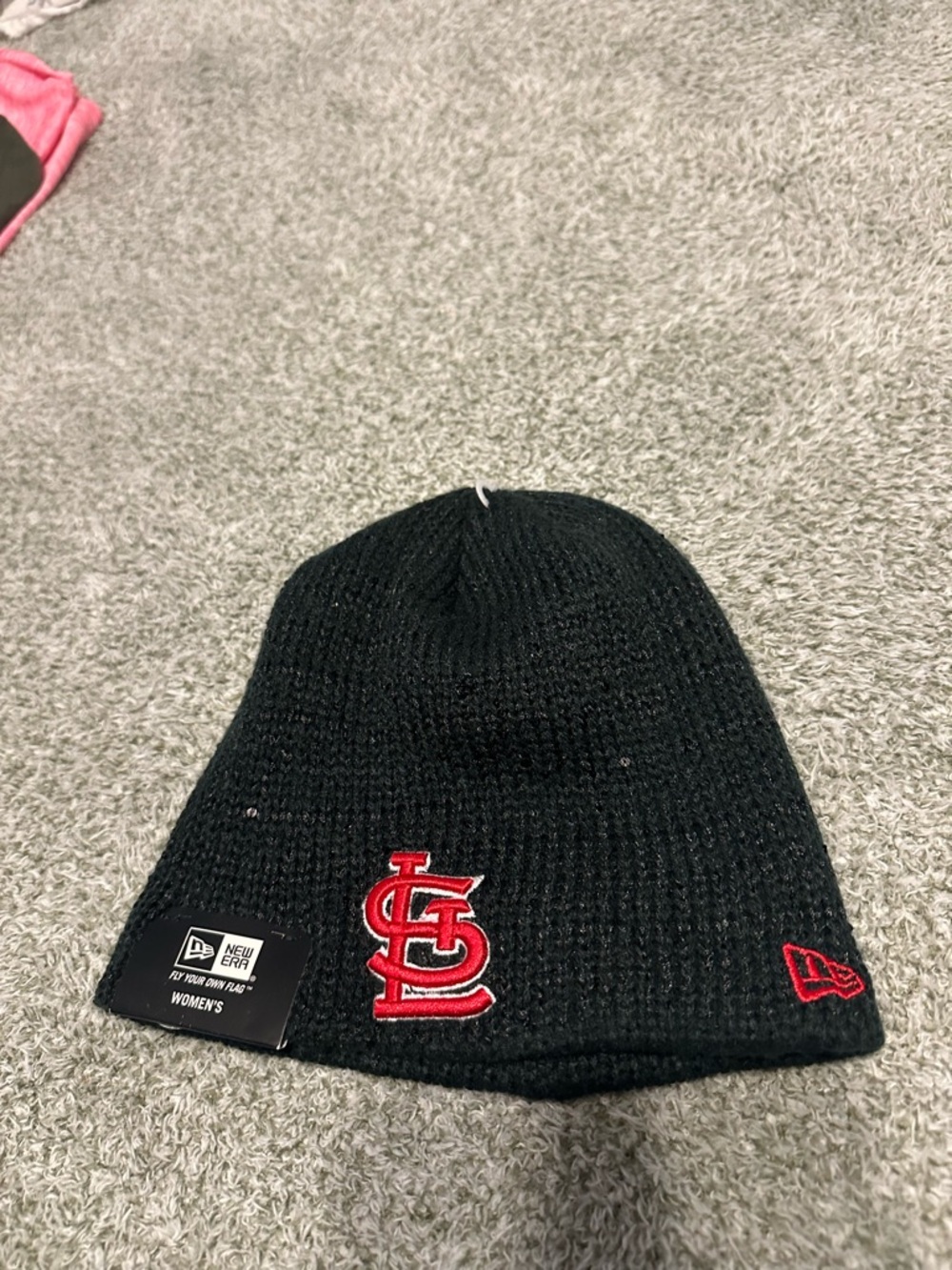 New Era Black Beanie with Red St. Louis Cardinals Emblem
